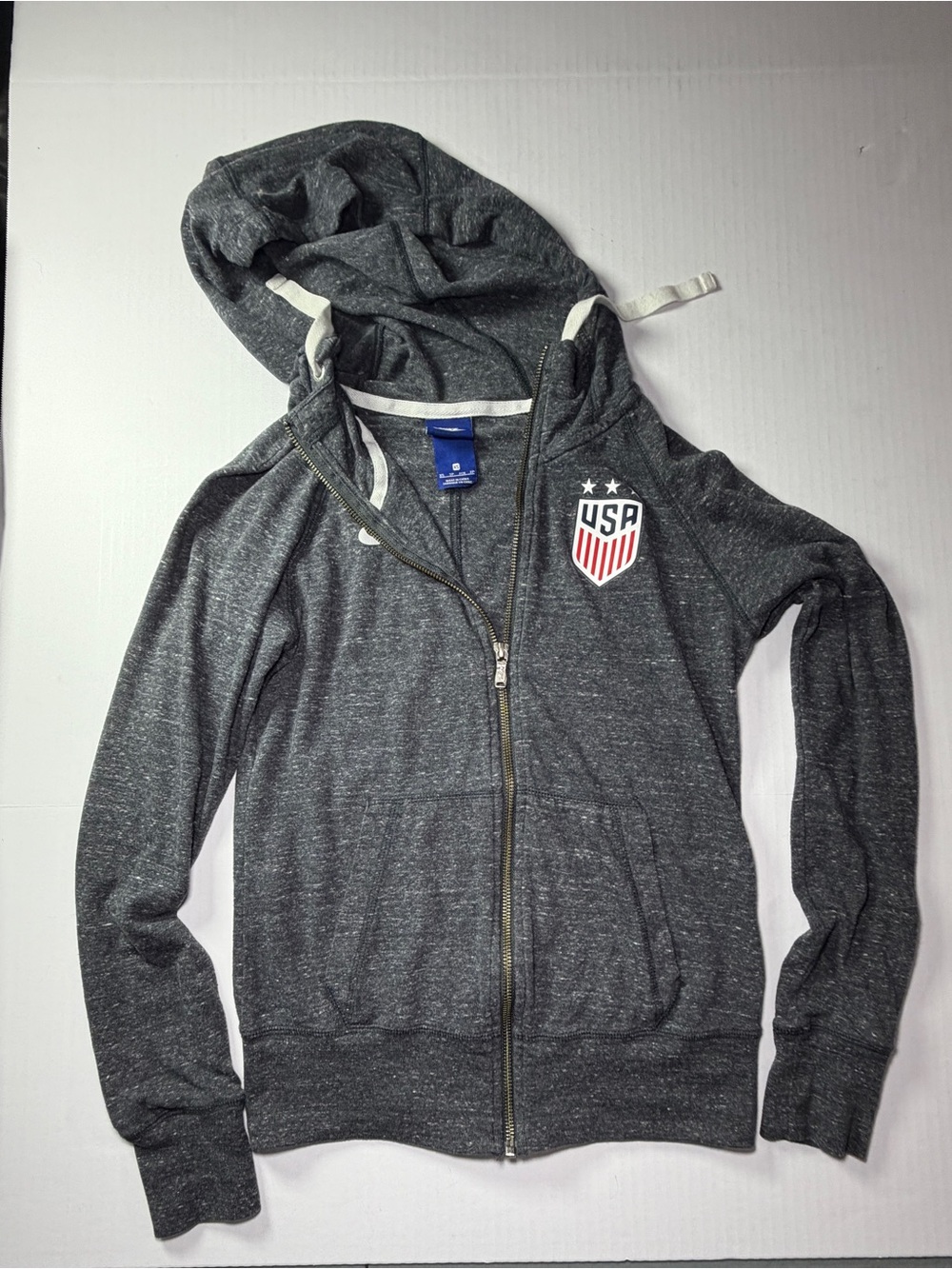 Nike USA Soccer Hoodie Womens XS USMNT World Cup Full Zip Gray